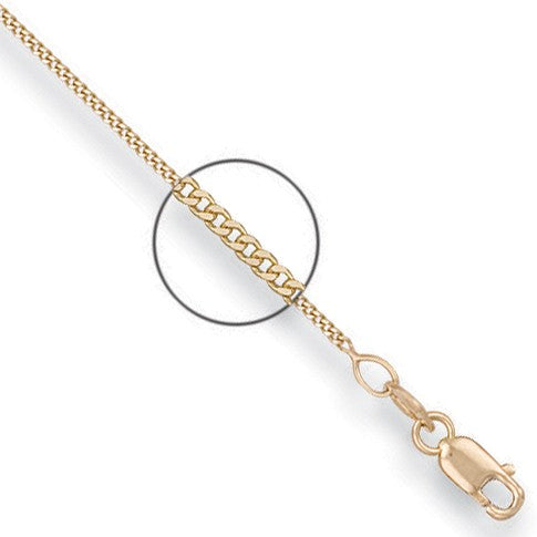 Chaîne gourmette en or jaune 18 carats de 1,1 mm