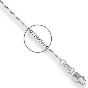 18ct White Gold 1.0mm Traditional Classic Curb Chain