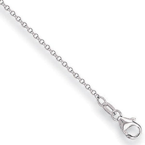 18ct White Gold 1.2mm D/C Belcher Chain