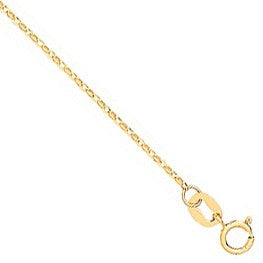 Chaîne Belcher en or jaune 18 carats, maille D/C, 0,9 mm