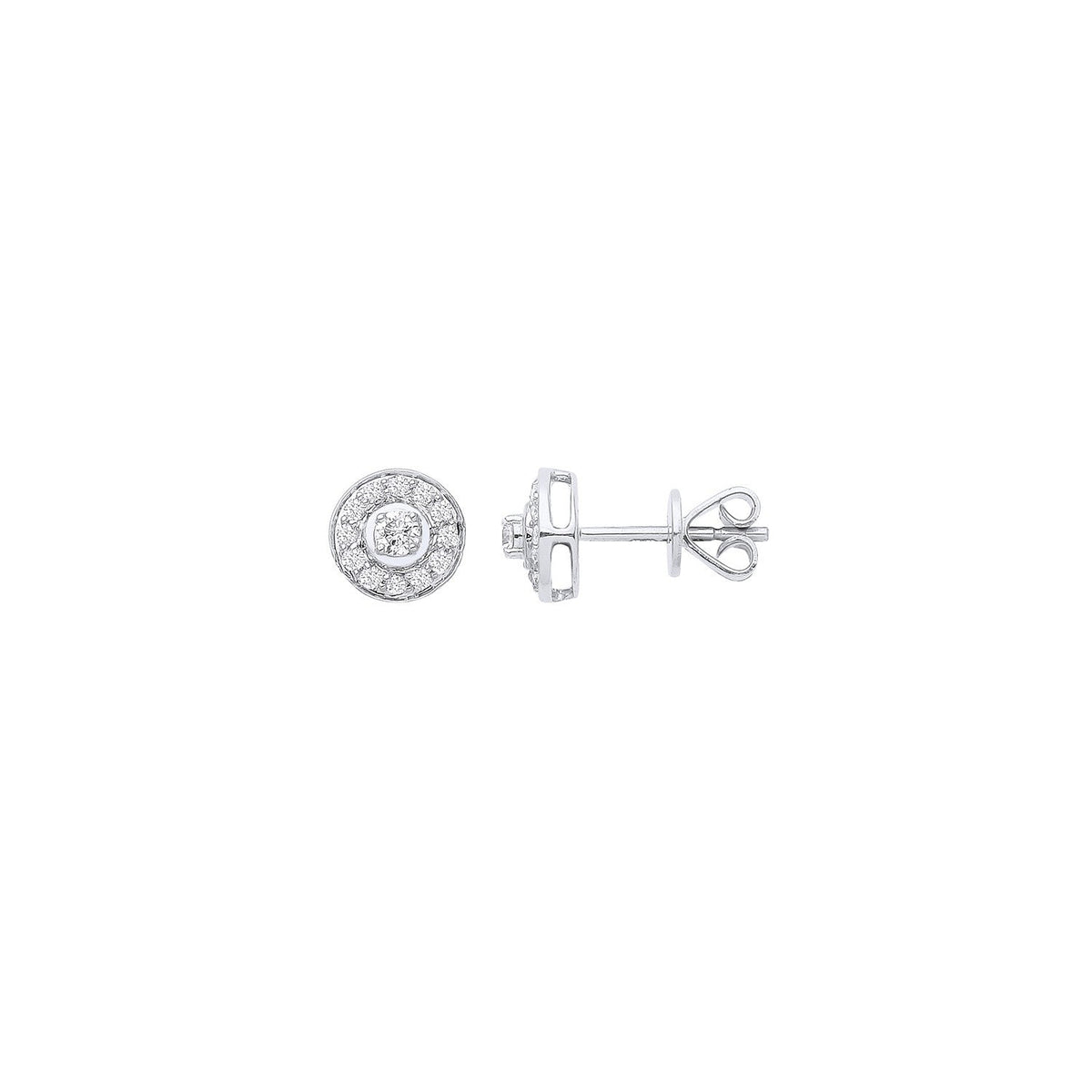 Boucles d'oreilles pendantes en or blanc 18 carats serties de diamants (0,24 carat au total)