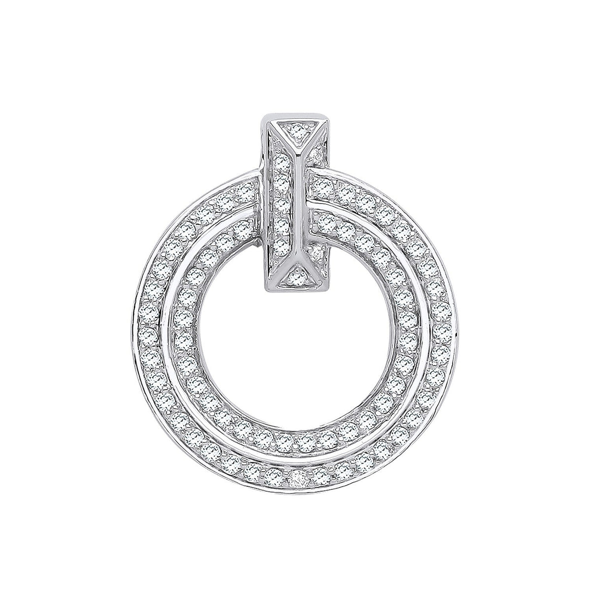 18ct White Gold 0.71ct Circle of Life Eternity Diamond Pendant