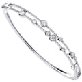 Bracelet jonc en or blanc 18 carats serti de diamants (1,00 carat au total)
