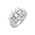  Anello a barca/cluster in oro bianco 18 carati con diamanti da 2,00 carati