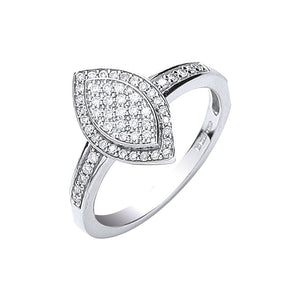18ct White Gold Pave Set 0.25ct Diamond Ring
