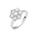 18-karätiger Weißgoldring mit 7 Steinen (Diamantencluster, 1,50 ct).