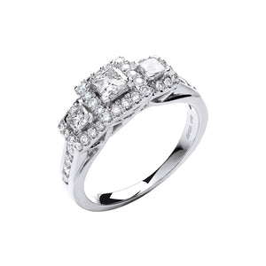 18ct White Gold 1.00ct Diamond Dress Ring