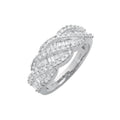 18ct White Gold 1.00ctw Brilliant & Baguette Cut Diamond Crossover Ring