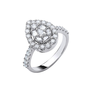 18ct White Gold 1.00ct Pear Shaped Diamond Ring