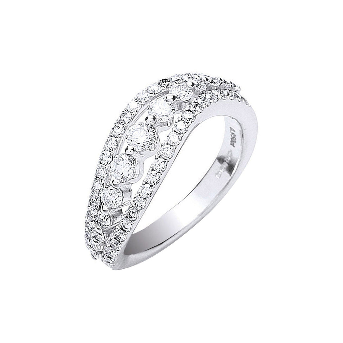 Ring aus 18-karätigem Weißgold mit 1,00 Karat Diamanten