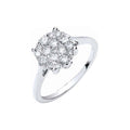 Ring aus 18-karätigem Weißgold mit 0,50 ct Diamantcluster
