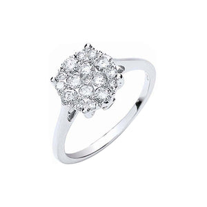 18ct White Gold 0.50ct Cluster Diamond Ring