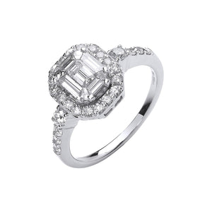 18ct White Gold 1.00ct G-VS Fancy Dress Ring