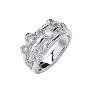 18ct White Diamond Bubble Ring 1.30ct Bubble Dress Ring