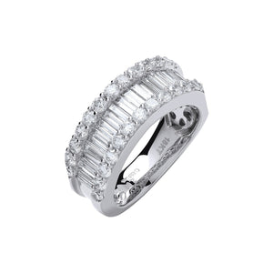 18ct White  Gold 2.00ct Baguette & Brilliant Diamond Ring