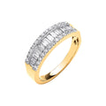Bague en or jaune 18 carats sertie de diamants (0,55 carat au total).