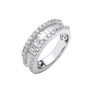 18ct WG 1.50ct Baguette & Brilliant Diamond Ring
