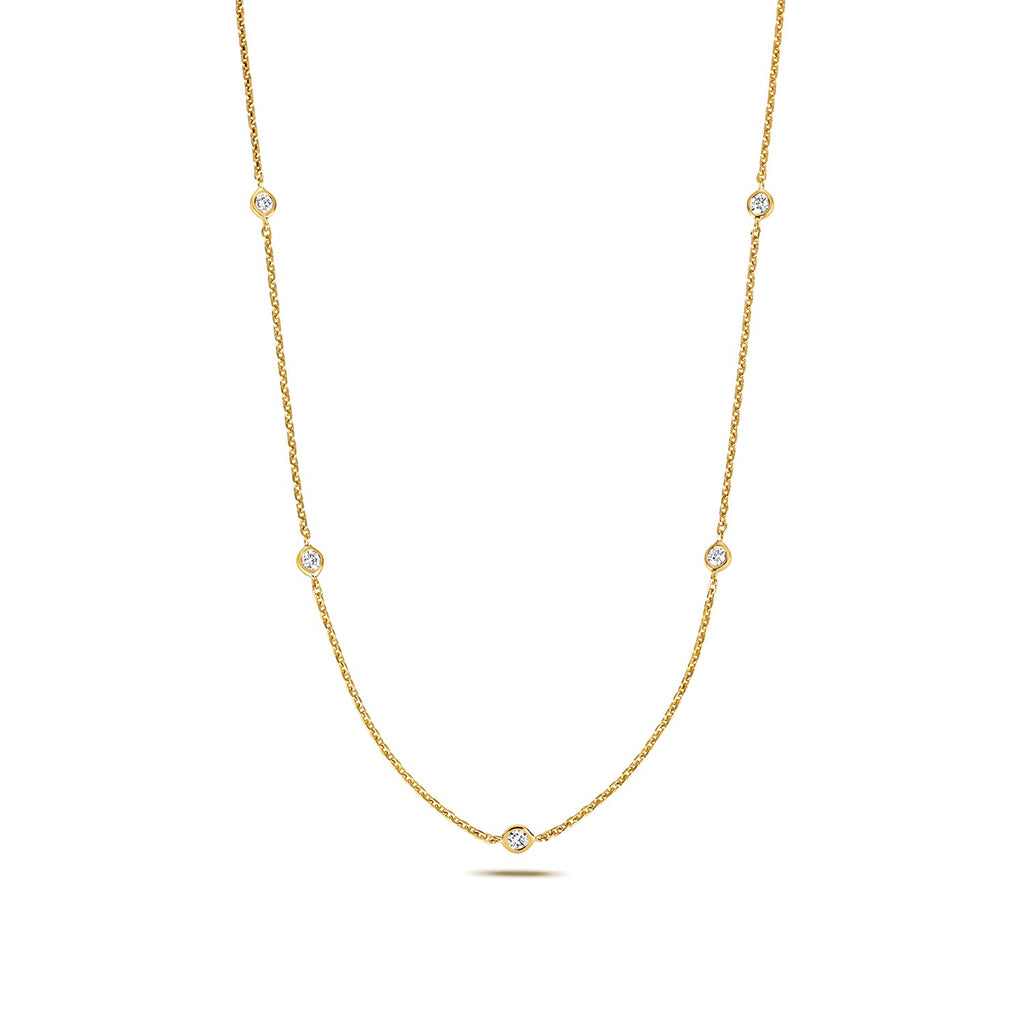 0.35ct diamond station chain in 18ct Yellow gold 