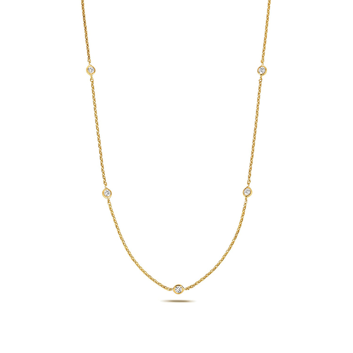 0.35ct diamond station chain in 18ct Yellow gold 