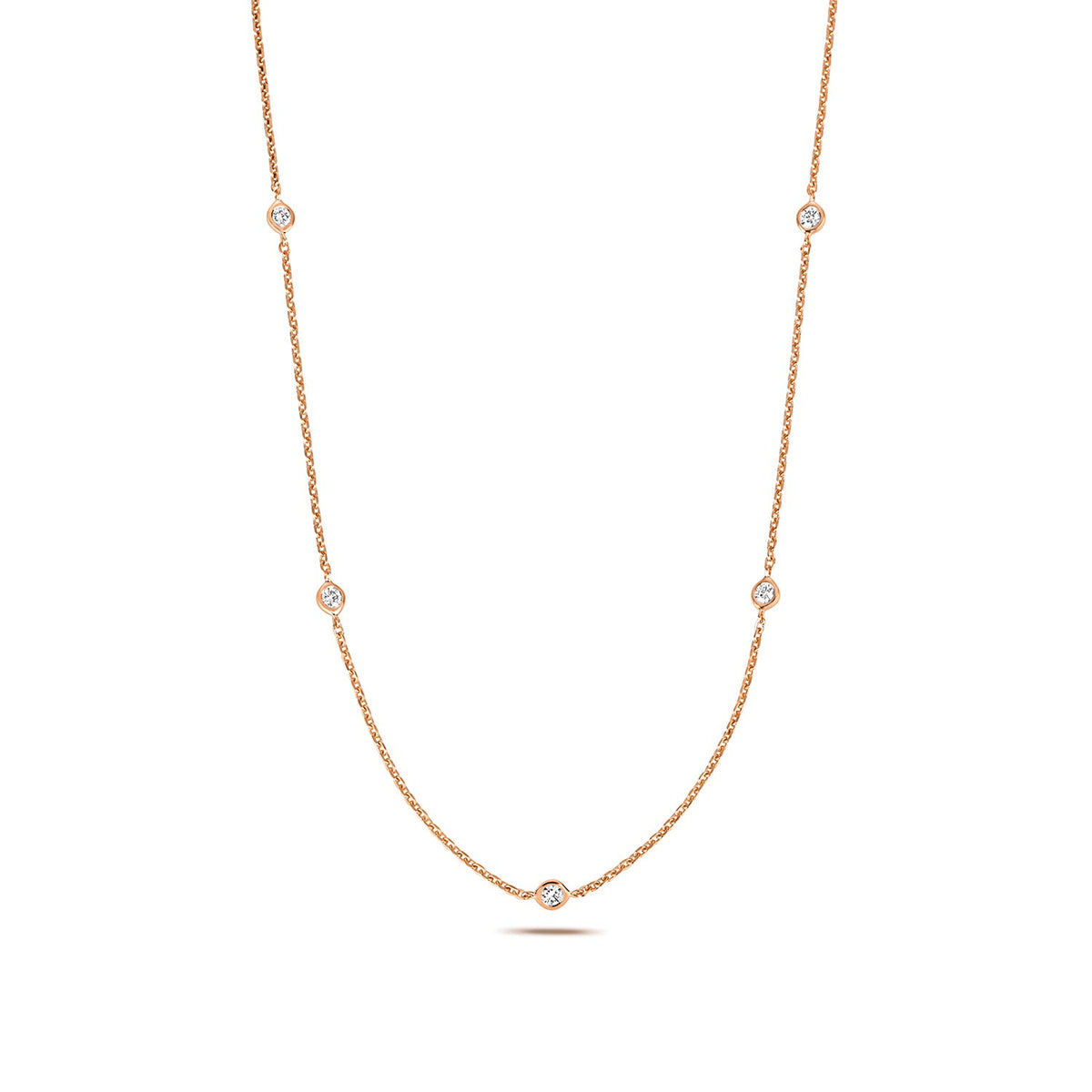 Collier rubis en or rose 18 carats serti de diamants