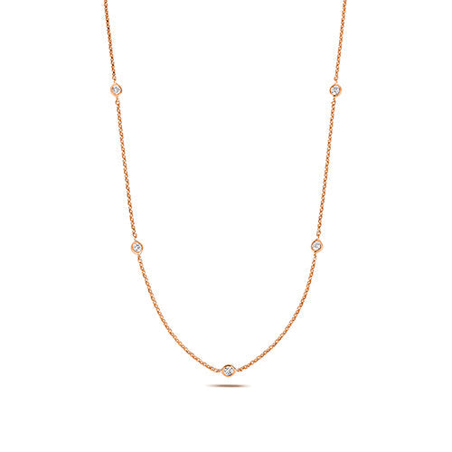 Collier rubis en or rose 18 carats serti de diamants