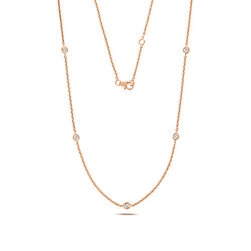 Collier rubis en or rose 18 carats serti de diamants