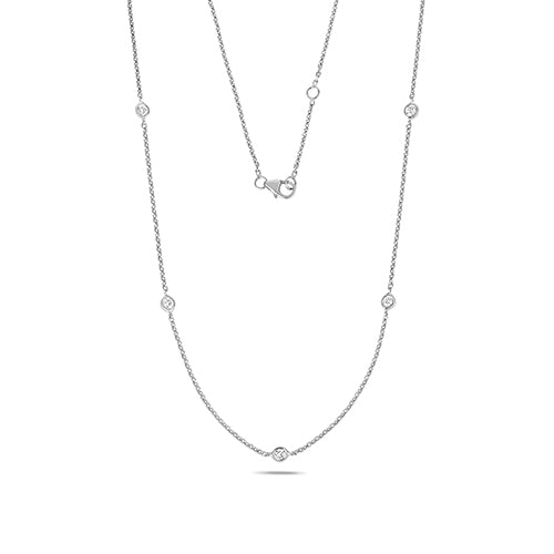 Collier rubis en or blanc 18 carats serti de diamants