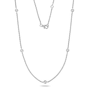 DIAMOND RUBOVER NECKLACE IN 18CT WHITE GOLD