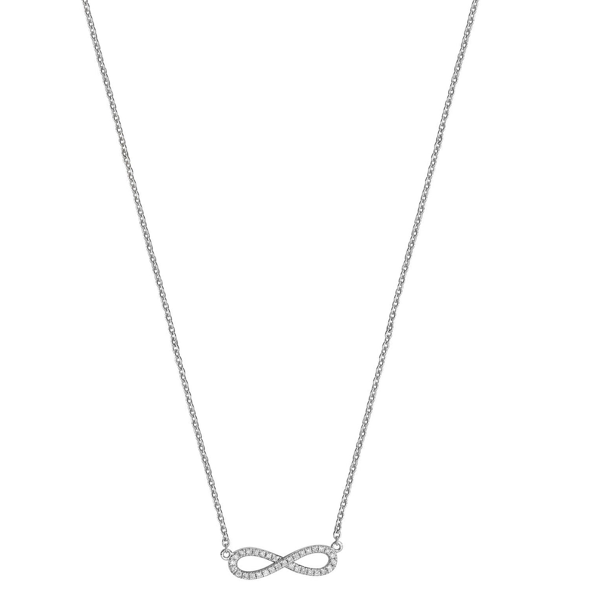 COLLIER DIAMANT INFINI EN OR BLANC 18 CARATS