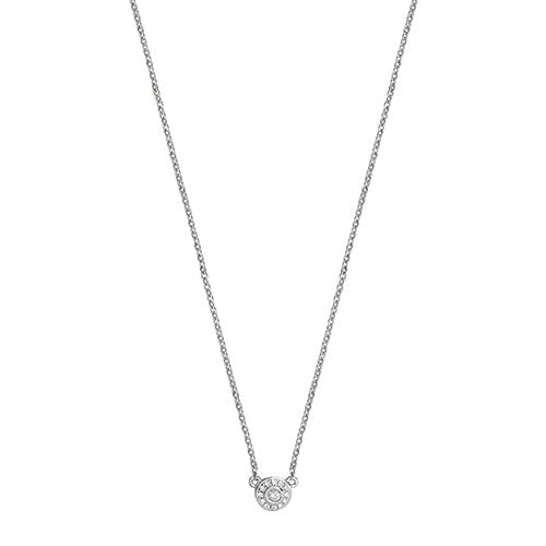 Collier solitaire en diamant et or blanc 18 carats