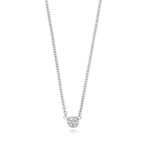 NDQ109W - COLLIER EN OR BLANC 18 CARATS ET DIAMANTS