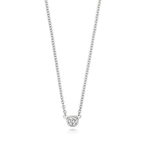 NDQ109W - COLLIER EN OR BLANC 18 CARATS ET DIAMANTS
