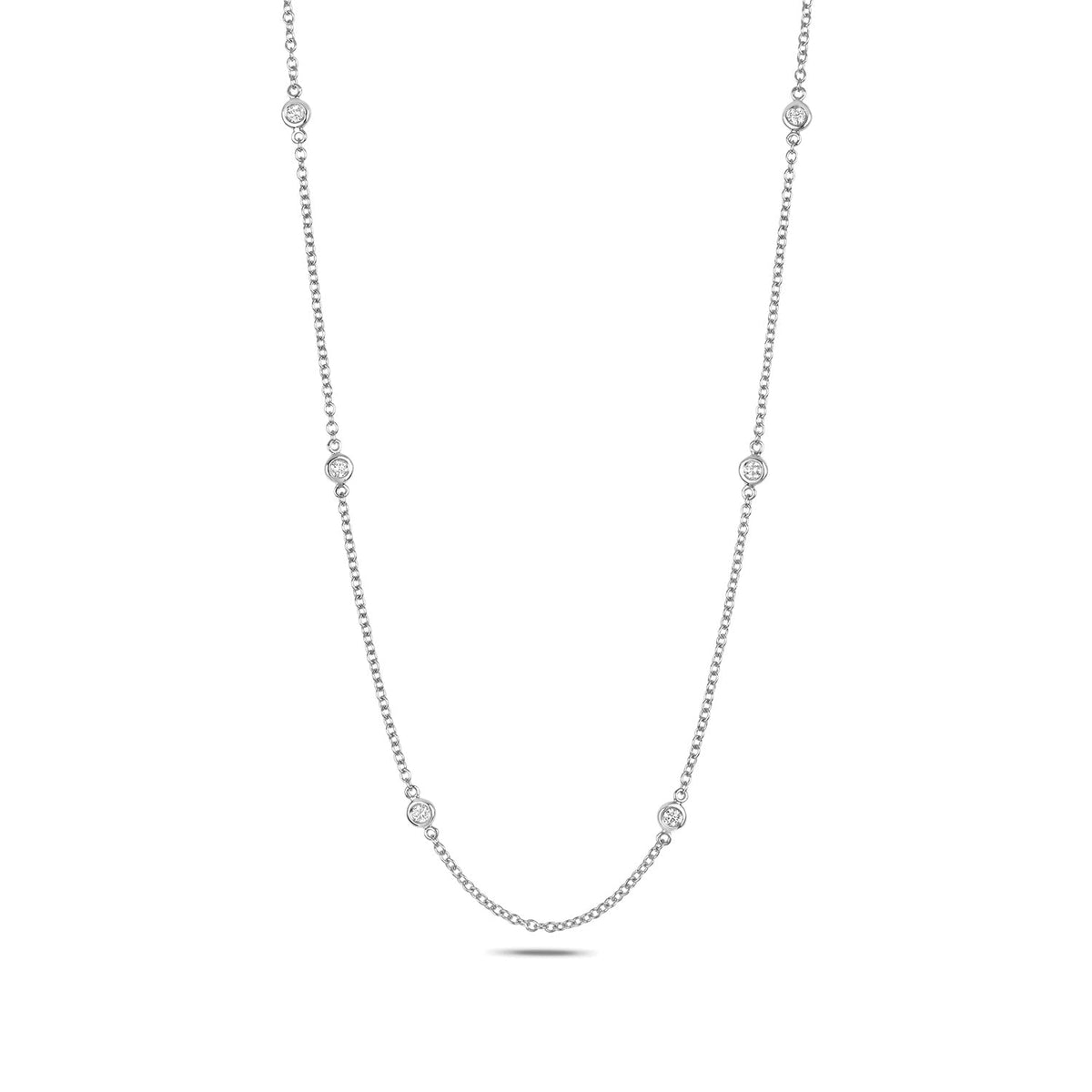 NDQ112W - COLLIER EN OR BLANC 18 CARATS ET DIAMANTS