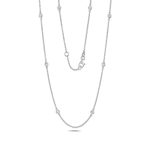 NDQ112W - COLLIER EN OR BLANC 18 CARATS ET DIAMANTS