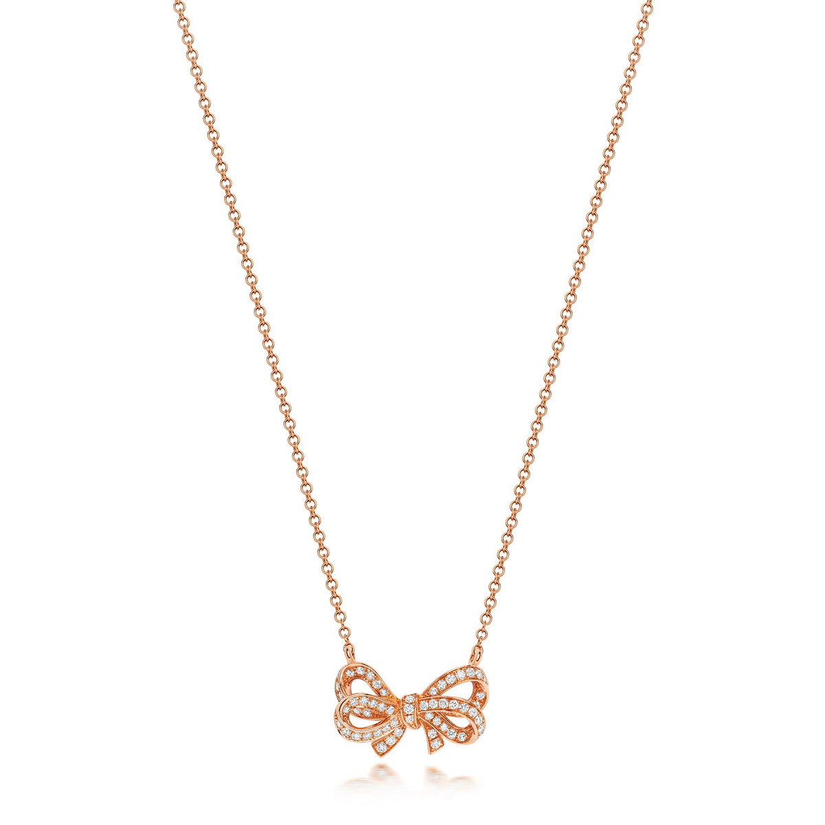COLLIER NŒUD EN OR ROSE 18 CARATS ET DIAMANTS