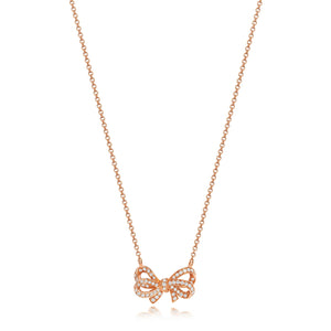 DIAMOND BOW NECKLACE IN 18CT ROSE GOLD