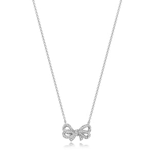 DIAMOND BOW NECKLACE IN 18CT WHITE GOLD