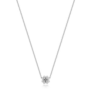 DIAMOND CLOVER NECKLACE IN 18CT WHITE GOLD