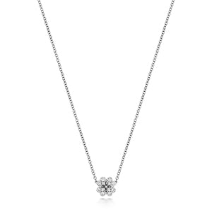 Collier trèfle en diamants et or blanc 18 carats