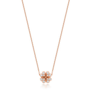 DIAMOND CLOVER NECKLACE IN 18CT ROSE GOLD