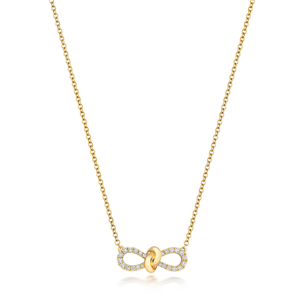DIAMOND BOW NECKLACE IN 18CT GOLD