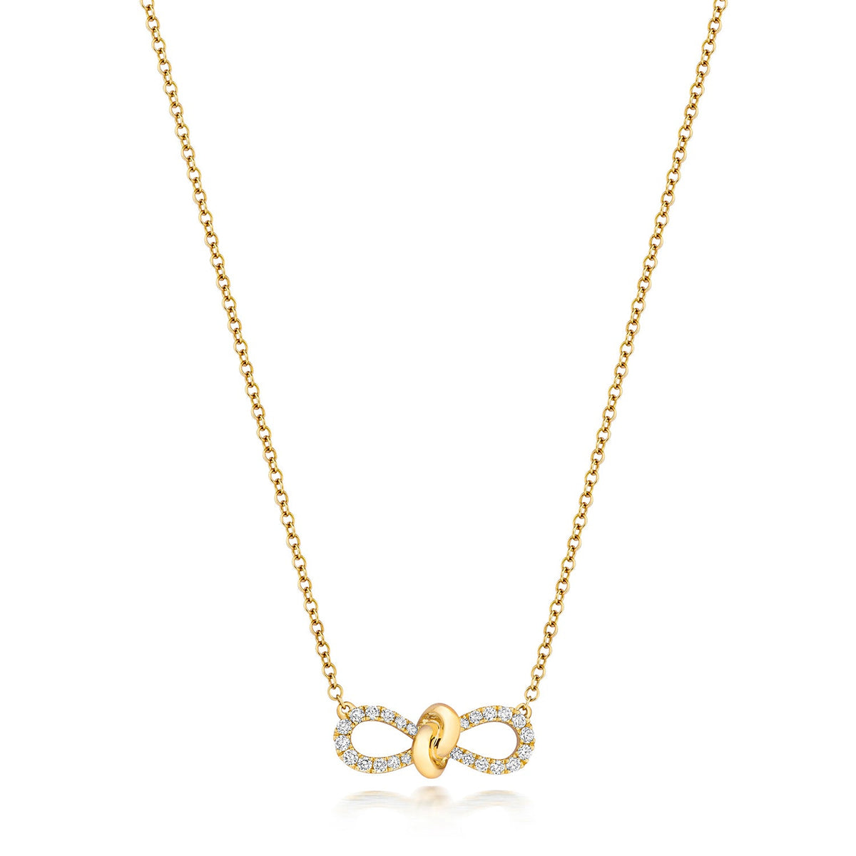 COLLIER NŒUD EN OR 18 CARATS ET DIAMANTS