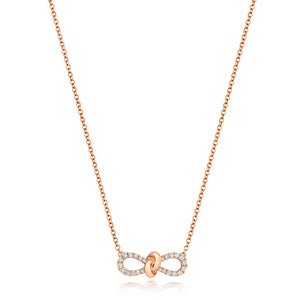 DIAMOND BOW Ribbon NECKLACE IN 18CT ROSE GOLD