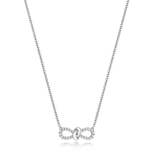 DIAMOND BOW Ribbon NECKLACE IN 18CT WHITE GOLD