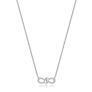 Collier ruban à nœud en diamant en or blanc 18 carats