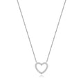 DIAMOND HEART NECKLACE IN 18CT WHITE GOLD
