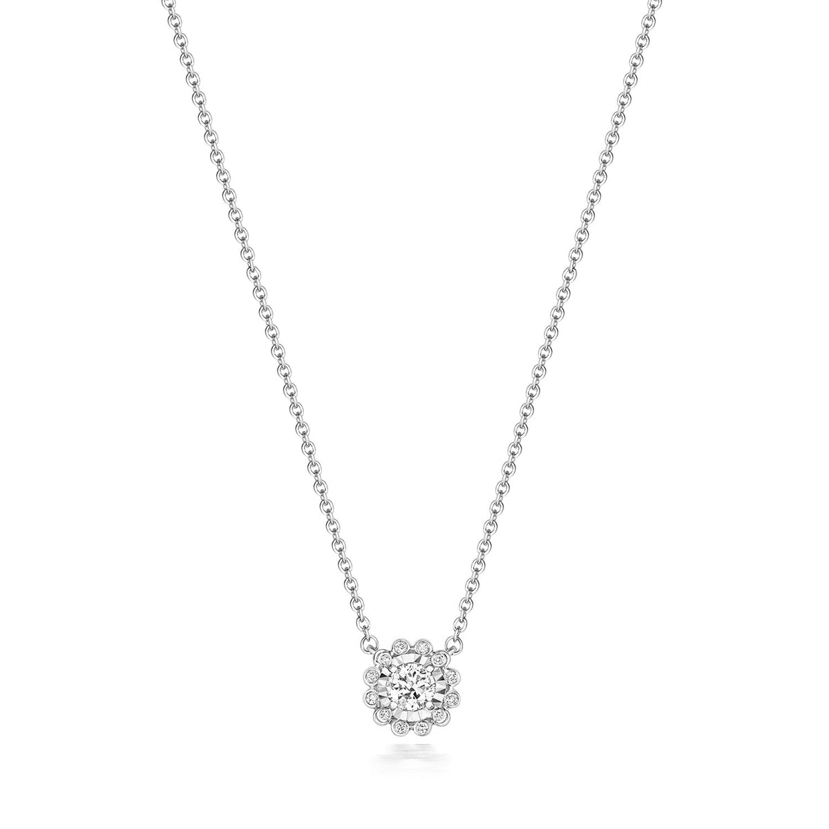 NDQ126W - Collier illusion diamant en or blanc 18 carats