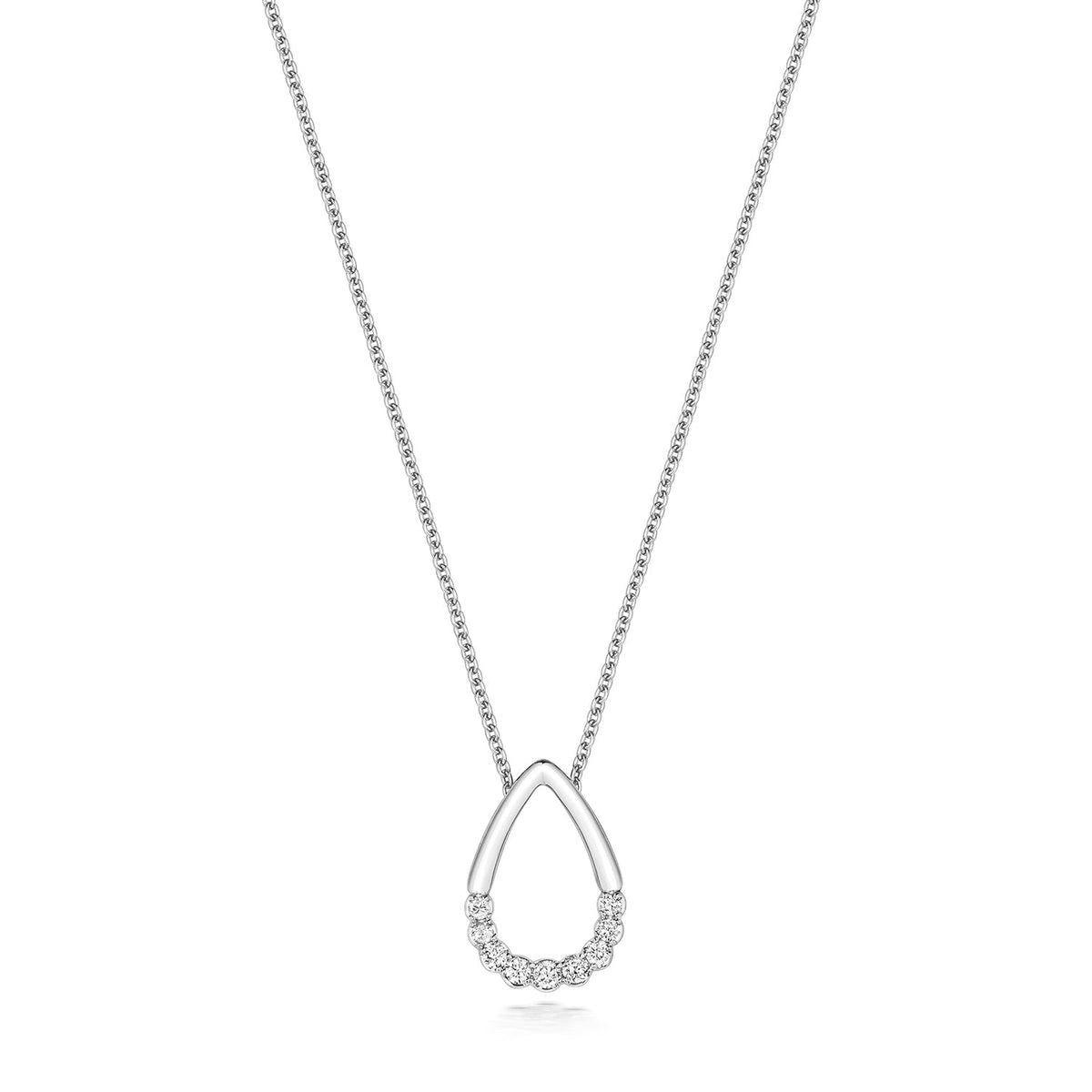 Collier poire en diamants et or blanc 18 carats