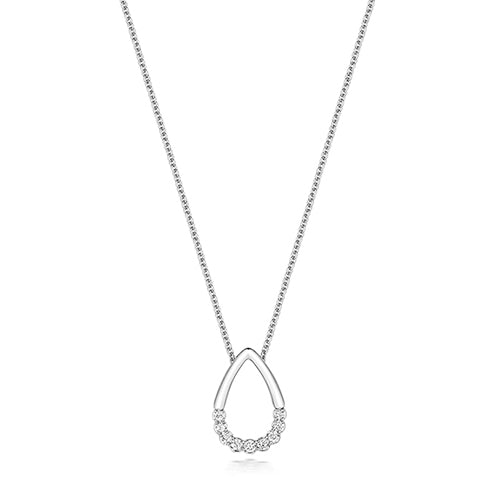 Collier poire en diamants et or blanc 18 carats