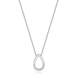 Collier poire en diamants et or blanc 18 carats
